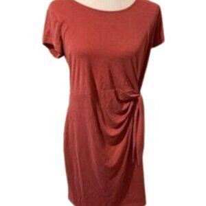 Skies Are Blue Side Twisted Ribbed Knit Dress in red size m